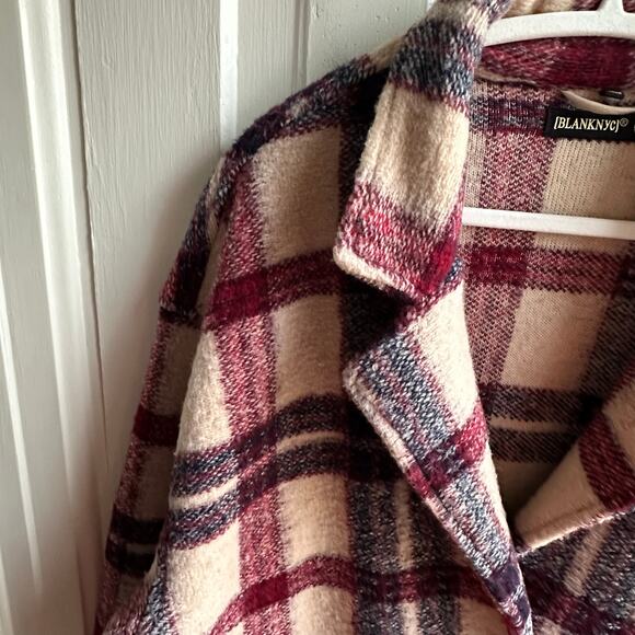 Blank NYC Plaid Lightweight Teddy Coat in Go Ahead - Picture 4 of 8